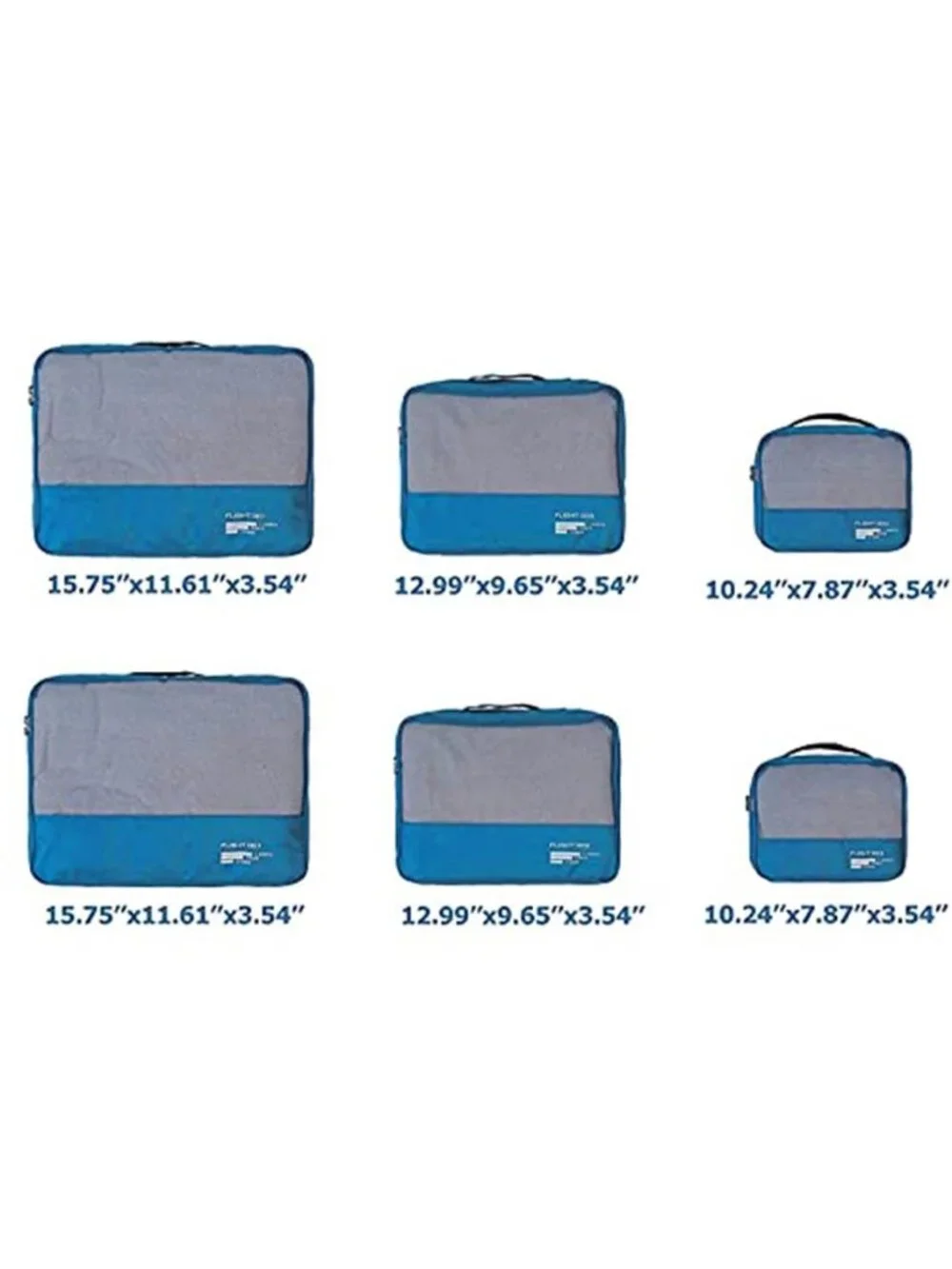 6 Set Packing Cubes Travel Organizer Suitcase Luggage Bag Sky Blue Nylon Light